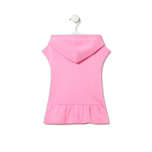 Vestido de bebé menina com capuz Classic cor-de-rosa