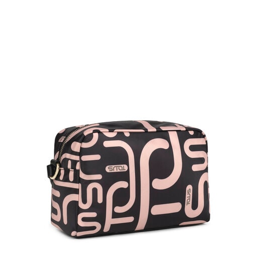 Bandolera mitjana Shelby Logogram caqui i rosa