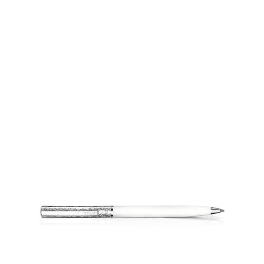 Steel TOUS Kaos Ballpoint pen lacquered in white