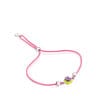 Pink cord TOUS Vibrant Colors Bracelet with amethyst and enamel