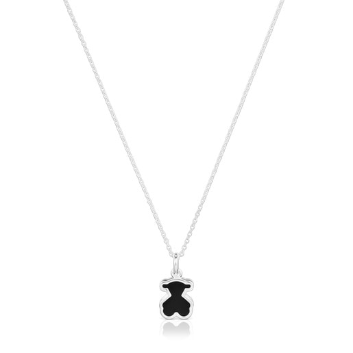 Collar de plata y metacrilato negro Galaxy