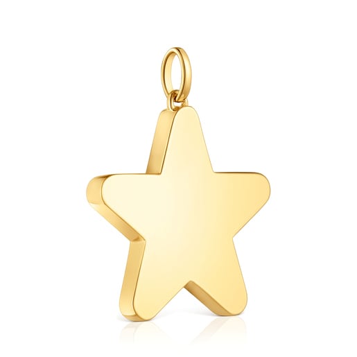 Colgante mediano estrella con baño de oro 18 kt sobre plata 27 mm Sweet Dolls