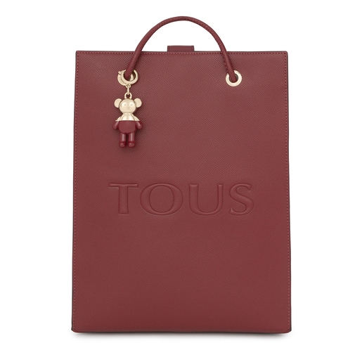 Large burgundy T Pop Shopping bag