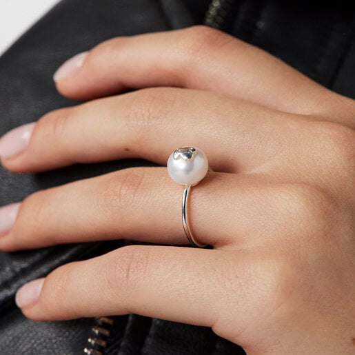Silver Ring with pearl TOUS Sweet Dolls | TOUS