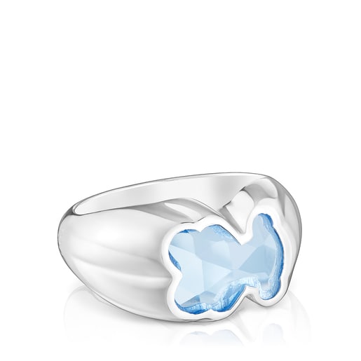 Medium silver Ring with laboratory-grown blue spinel Icon