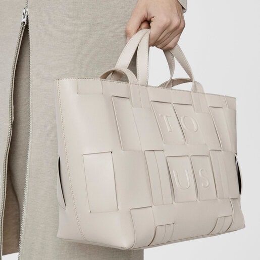 Бежевая сумка-тоут TOUS Damas