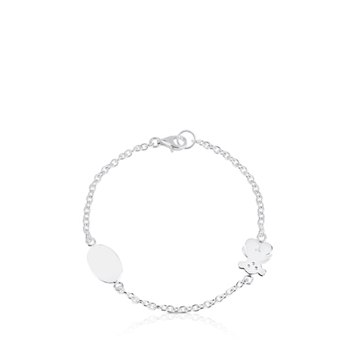 TOUS Silver TOUS Bear Bracelet Oval and Bear motifs | Plaza Del Caribe