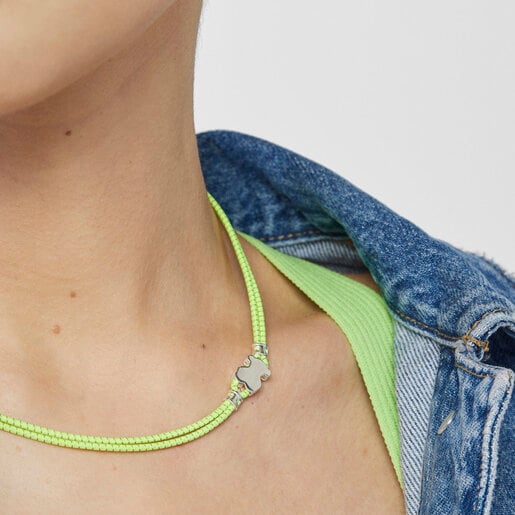 Lime green Sweet Dolls Elastic necklace | TOUS