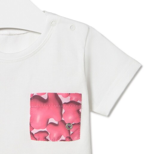 Camiseta de playa de niña Puff rosa