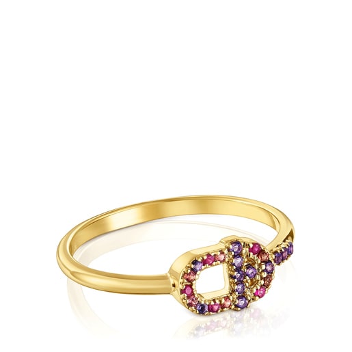 Gold TOUS MANIFESTO Ring with gemstones