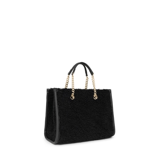 Mittelgroße Shopping-Tasche Amaya Warm in Schwarz