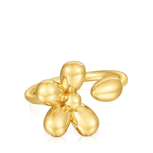 Anillo abierto con baño de oro de 18 kt sobre plata Daisy