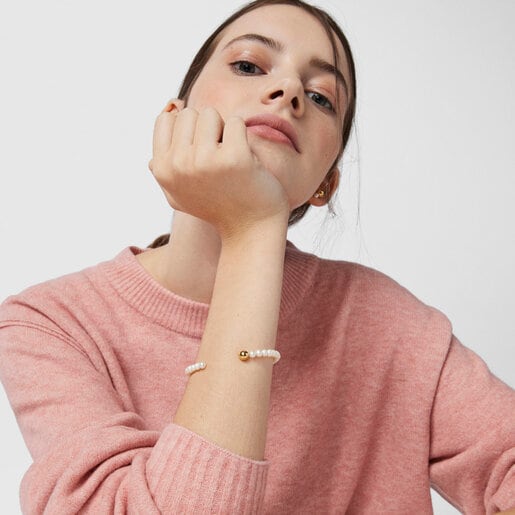 Silver vermeil Gloss Bracelet with pearls