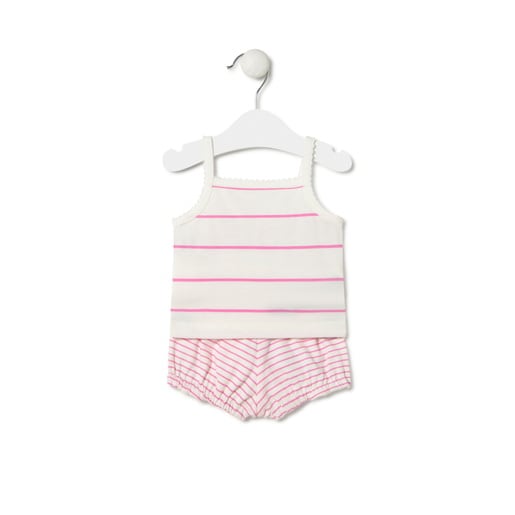 Conjunto de bebé niña de tirantes Vibrant rosa