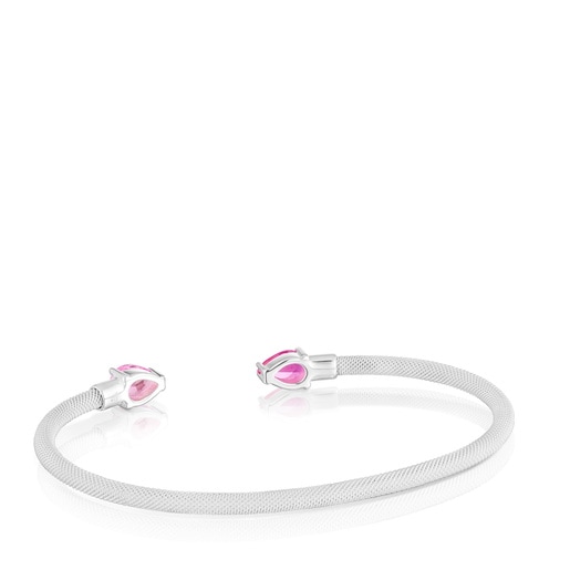 צמיד בנגל TOUS Mesh LGG מכסף עם אבני חן ממעבדה