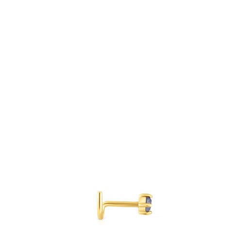 Gold-colored IP steel and iolite St. Tropez Nose piercing
