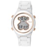 Montre D-Bear en polycarbonate avec bracelet en silicone blanc