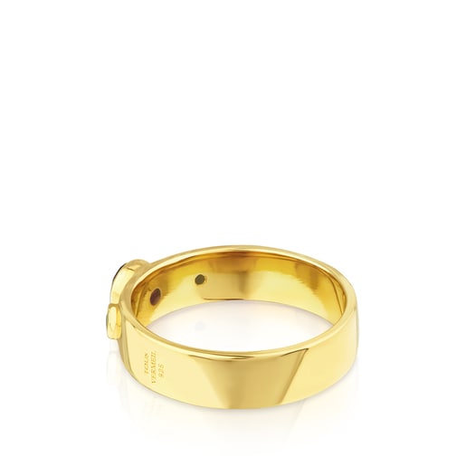 Δαχτυλίδι Sky Power από Ασήμι Vermeil με Ροδολίτη και Χρυσόπρασο