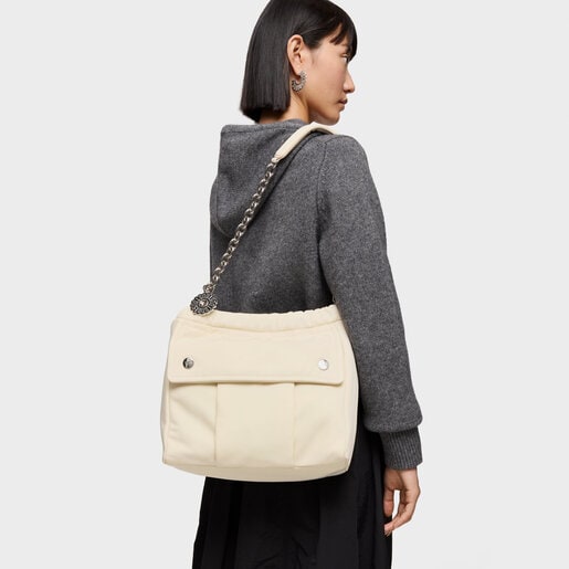 Medium beige Shoulder bag TOUS Jane Soft