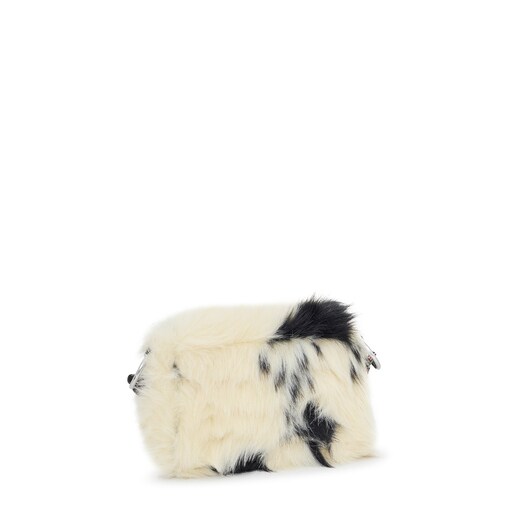 Small black and white TOUS Empire Fur Crossbody bag