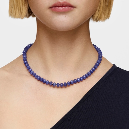 Hold Oval Choker with 18kt gold plating over silver and blue quartzite