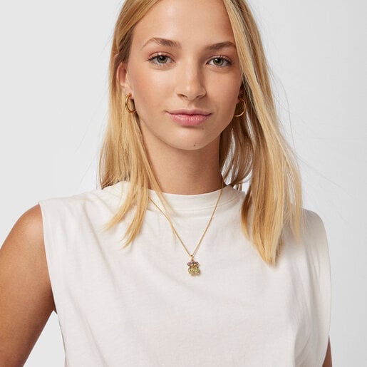 תליון דובי קטן קוסטורה בשילוב אבני חן