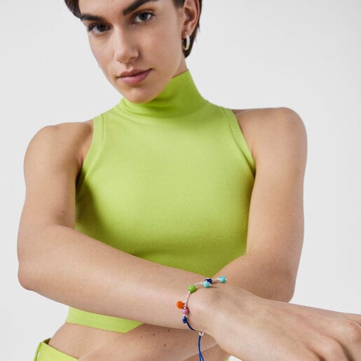 צמיד TOUS Icon Glass מכסף ומזכוכית מוראנו צבעונית