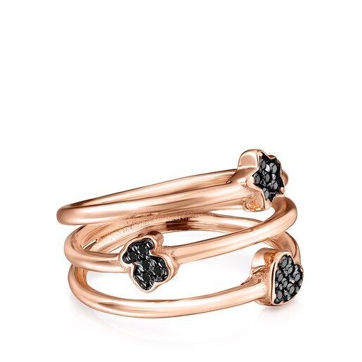 Ring in Rose Silver Vermeil with Spinels TOUS Motif | TOUS