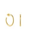 Long 28 mm Hoop earrings with 18kt gold plating over silver TOUS Basics