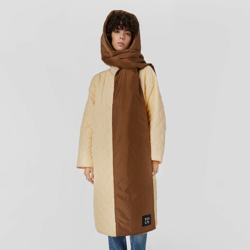 Brown TOUS Balloon Padded Hooded scarf