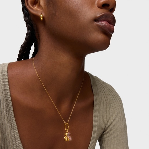 Colgante con baño de oro 18 kt sobre plata y gemas My Other Half