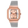 Analog watch with steel and rose-colored steel bracelet D-Bear Party