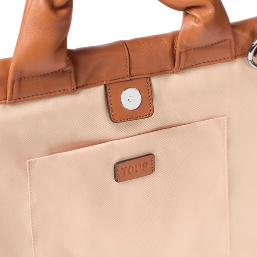 Large leather-colored leather One-shoulder bag TOUS Cloud