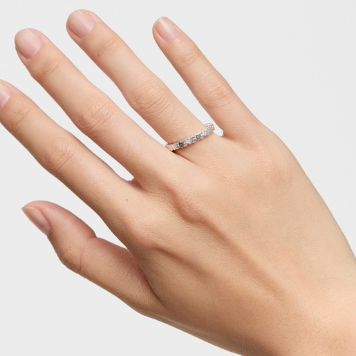 Silver TOUS Straight Ring with Bear motifs