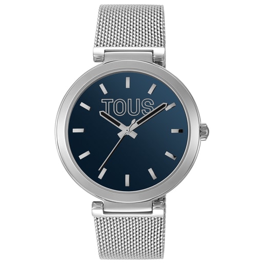 Analog Watch with blue face and steel bracelet S-Mesh Mirror