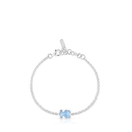 Silver chain Bracelet with laboratory-grown blue spinel Icon Color LGG