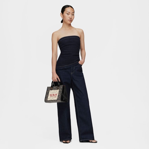 תיק קניות Amaya Kaos Icon בינוני בצבע שחור בגוונים שונים