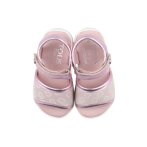 Sandalia piel glitter Walk Glam rosa
