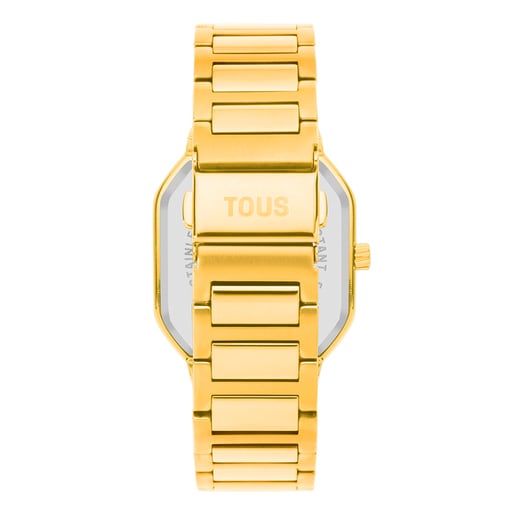 Analog Watch with gold-colored IPG steel bracelet Lit