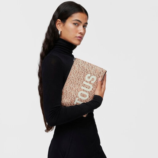 トープカラーのフラットクロスボディバッグ Kaos Mini Evolution