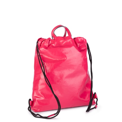 Mochila Tulia Crack de Piel fucsia