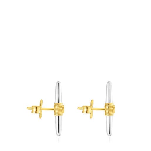 Aretes de plata y baño de oro 18 kt sobre plata Lure