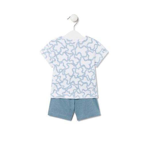 Conjunto de bebé de rizo Kaos azul