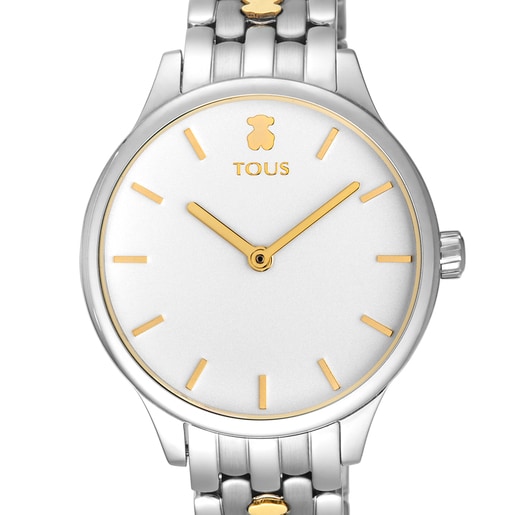Two-tone steel/gold-colored IP Mini Icon Watch