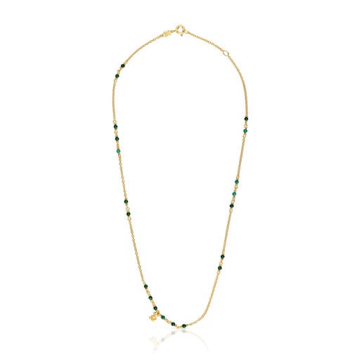 Collier argent vermeil et malachite Bold Bear