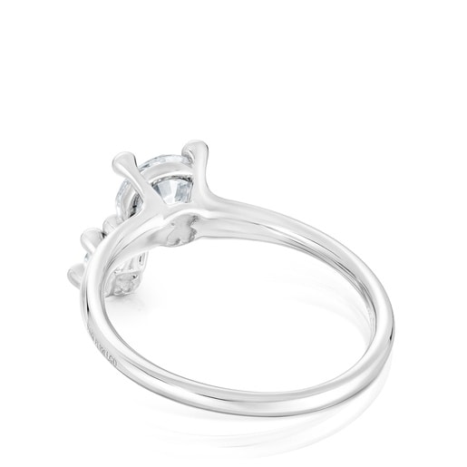 Anell solitari i motiu penjoll de platí amb diamants creats al laboratori 0,98 ct Shine LGD