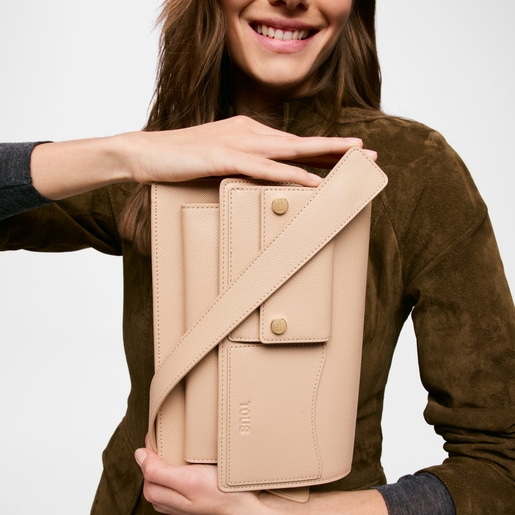 Sac à bandoulière sable moyen TOUS Audree Pockets