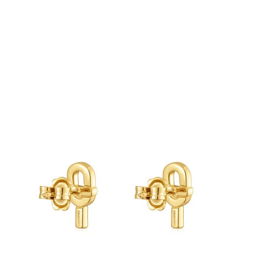 Pendientes pequeños con baño de oro 18 kt sobre plata 14 mm TOUS MANIFESTO