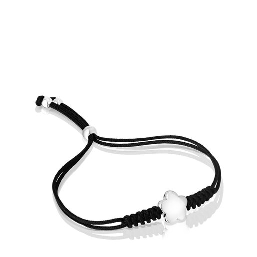 Pulsera de nylon con motivo flor de plata Bold Motif