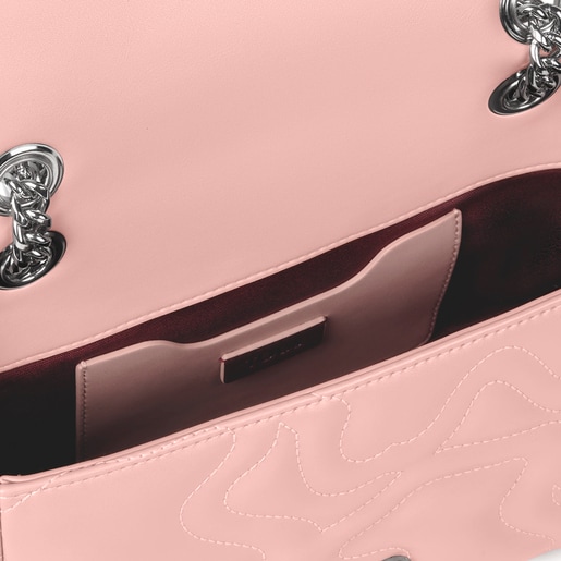 ピンクのフラップ付きスモールクロスボディバッグ Kaos Dream